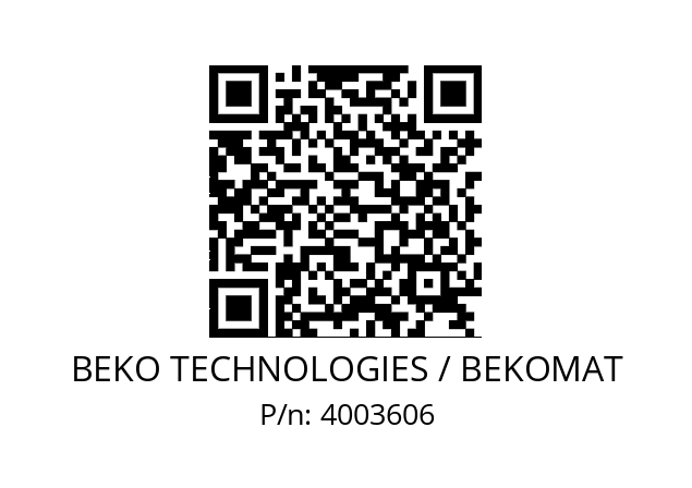   BEKO TECHNOLOGIES / BEKOMAT 4003606