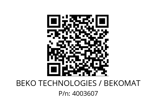   BEKO TECHNOLOGIES / BEKOMAT 4003607