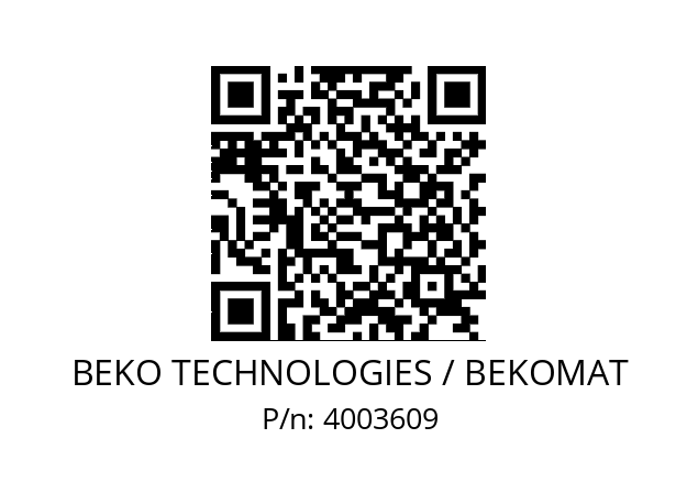   BEKO TECHNOLOGIES / BEKOMAT 4003609