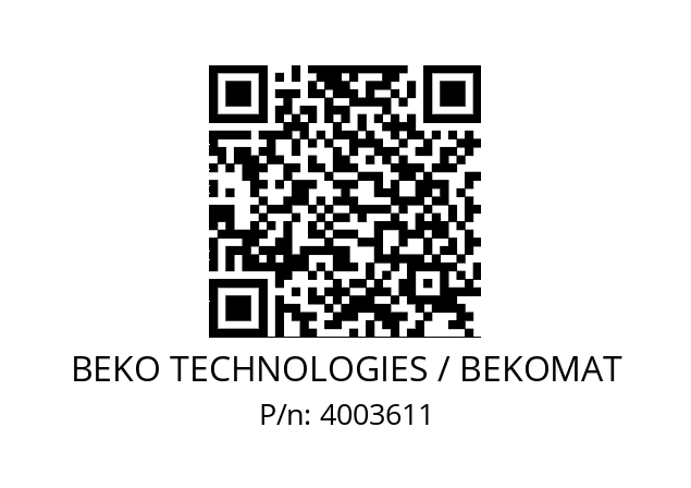   BEKO TECHNOLOGIES / BEKOMAT 4003611