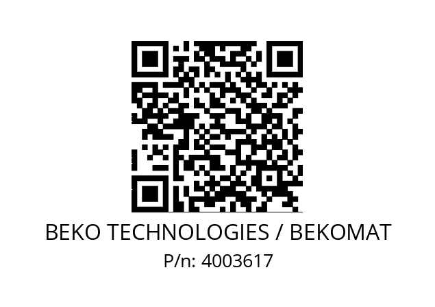   BEKO TECHNOLOGIES / BEKOMAT 4003617