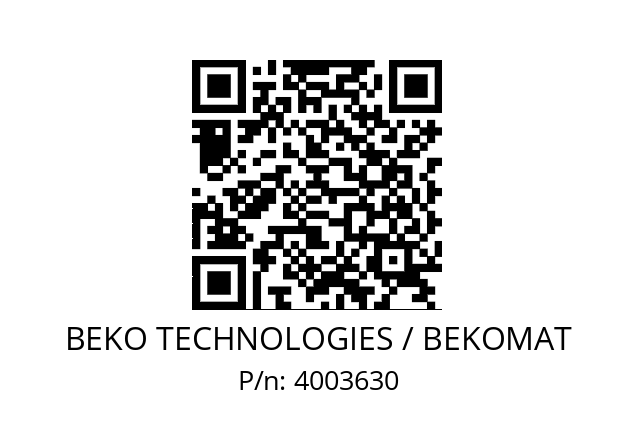   BEKO TECHNOLOGIES / BEKOMAT 4003630