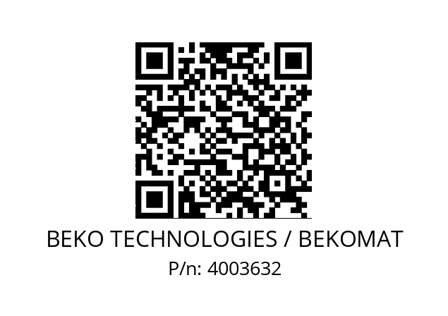   BEKO TECHNOLOGIES / BEKOMAT 4003632