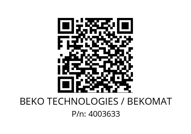   BEKO TECHNOLOGIES / BEKOMAT 4003633