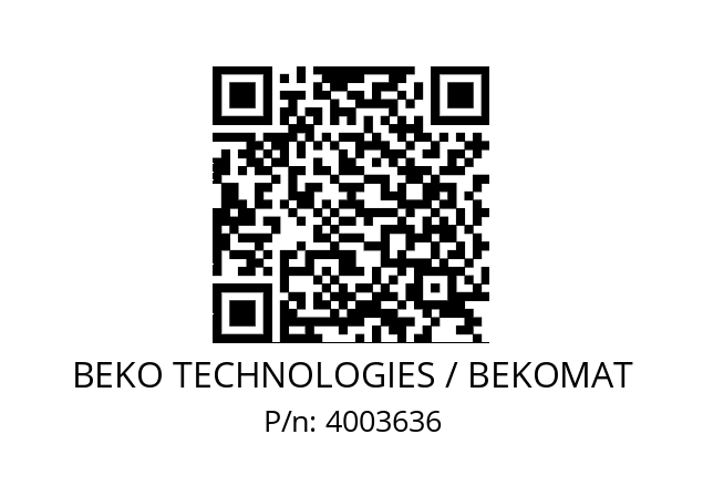   BEKO TECHNOLOGIES / BEKOMAT 4003636