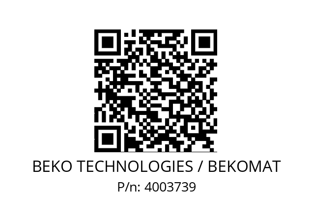   BEKO TECHNOLOGIES / BEKOMAT 4003739