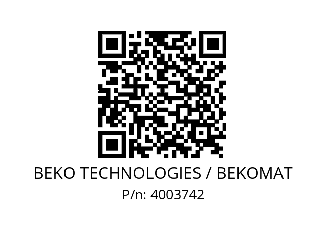   BEKO TECHNOLOGIES / BEKOMAT 4003742