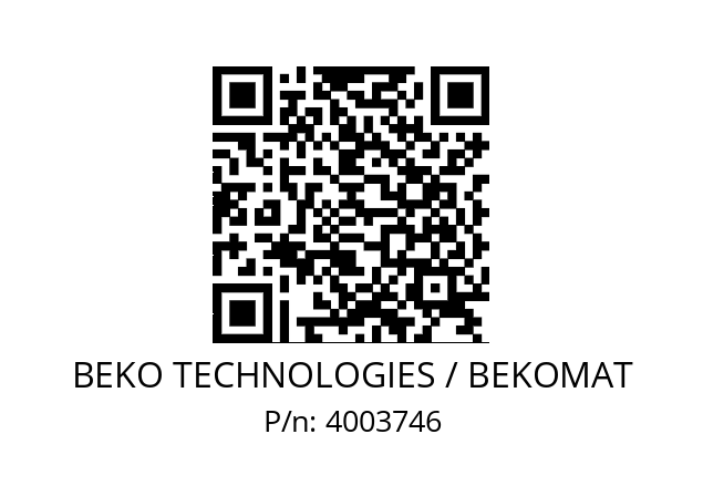   BEKO TECHNOLOGIES / BEKOMAT 4003746