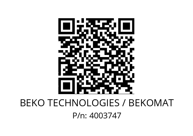   BEKO TECHNOLOGIES / BEKOMAT 4003747