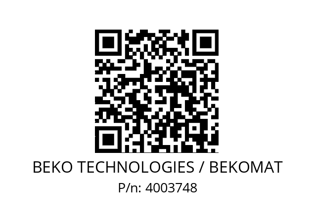   BEKO TECHNOLOGIES / BEKOMAT 4003748