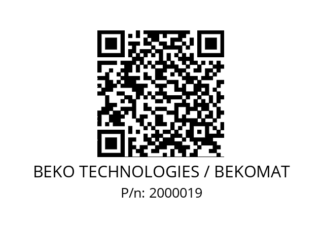   BEKO TECHNOLOGIES / BEKOMAT 2000019