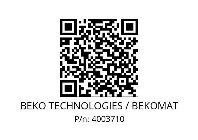   BEKO TECHNOLOGIES / BEKOMAT 4003710