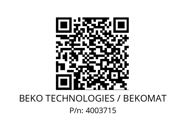   BEKO TECHNOLOGIES / BEKOMAT 4003715