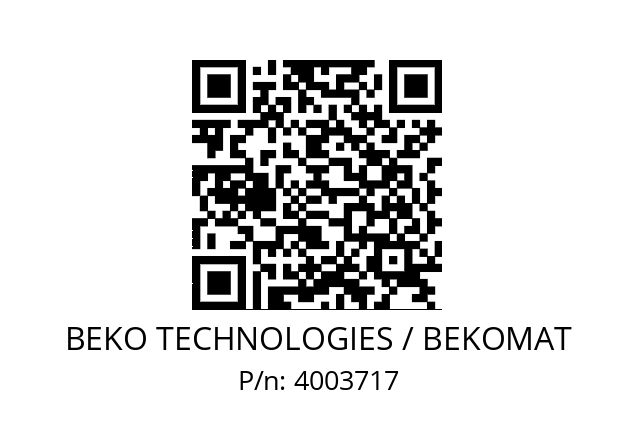   BEKO TECHNOLOGIES / BEKOMAT 4003717