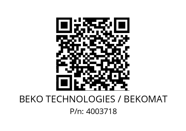   BEKO TECHNOLOGIES / BEKOMAT 4003718