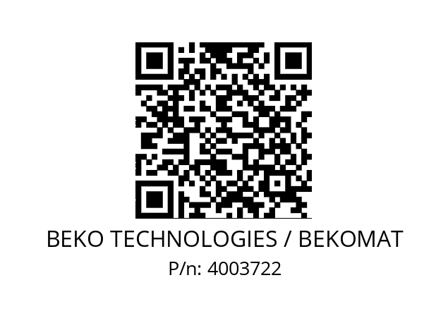   BEKO TECHNOLOGIES / BEKOMAT 4003722