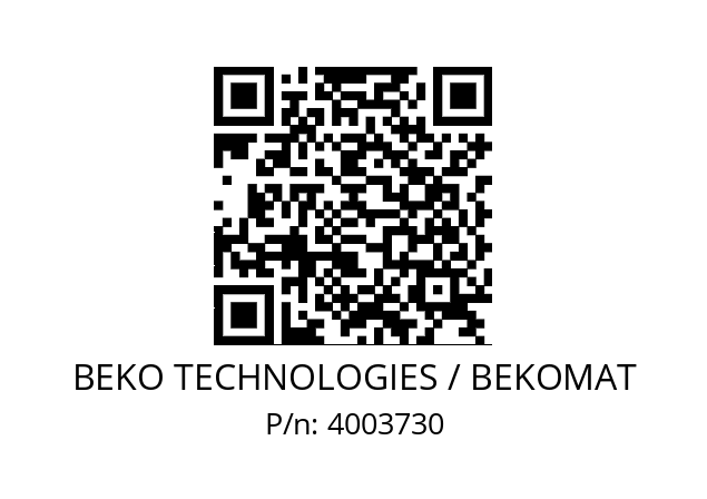   BEKO TECHNOLOGIES / BEKOMAT 4003730