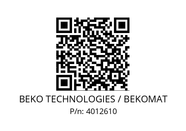   BEKO TECHNOLOGIES / BEKOMAT 4012610