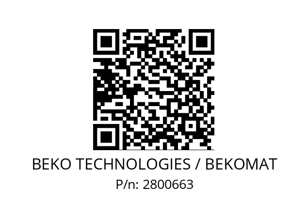  XEKA03008 BEKO TECHNOLOGIES / BEKOMAT 2800663