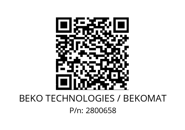  XEKA03003 BEKO TECHNOLOGIES / BEKOMAT 2800658