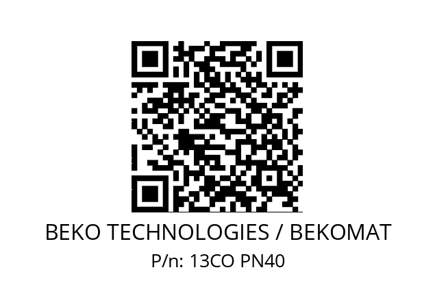   BEKO TECHNOLOGIES / BEKOMAT 13CO PN40