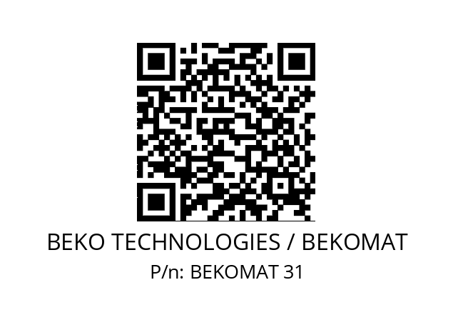   BEKO TECHNOLOGIES / BEKOMAT BEKOMAT 31