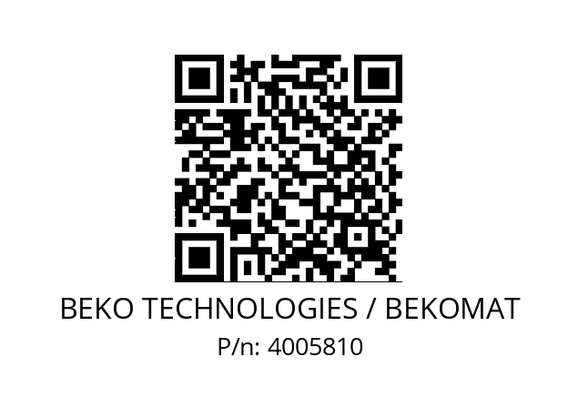   BEKO TECHNOLOGIES / BEKOMAT 4005810