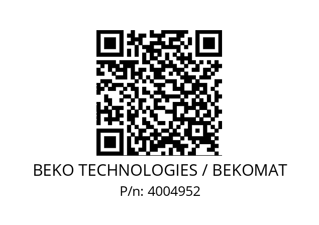   BEKO TECHNOLOGIES / BEKOMAT 4004952