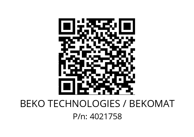   BEKO TECHNOLOGIES / BEKOMAT 4021758