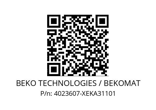   BEKO TECHNOLOGIES / BEKOMAT 4023607-XEKA31101