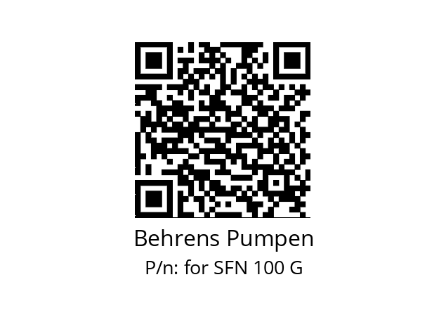   Behrens Pumpen for SFN 100 G