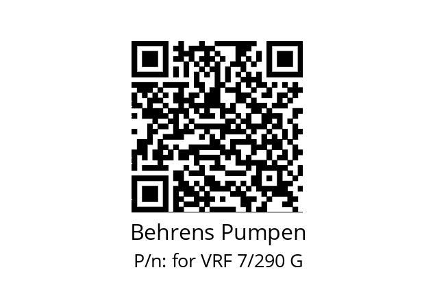   Behrens Pumpen for VRF 7/290 G