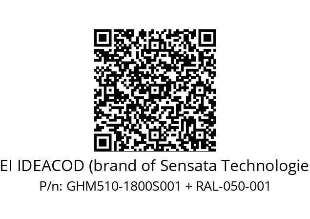  GHM5S10//5G50//01800//00R//----08 + 9416/076-8230/020-G6-050 BEI IDEACOD (brand of Sensata Technologies) GHM510-1800S001 + RAL-050-001