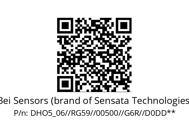   Bei Sensors (brand of Sensata Technologies) DHO5_06//RG59//00500//G6R//D0DD**