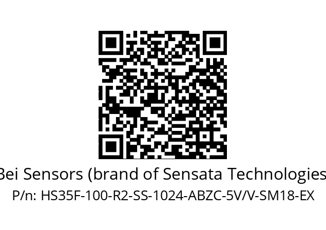   Bei Sensors (brand of Sensata Technologies) HS35F-100-R2-SS-1024-ABZC-5V/V-SM18-EX