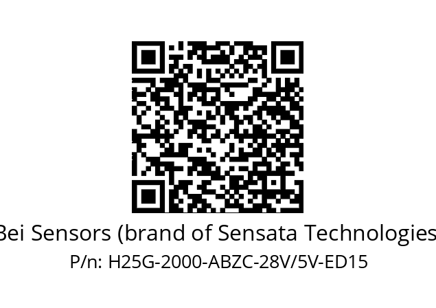   Bei Sensors (brand of Sensata Technologies) H25G-2000-ABZC-28V/5V-ED15