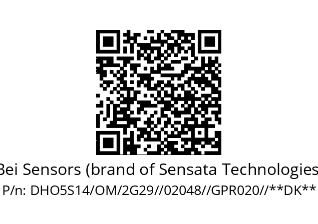   Bei Sensors (brand of Sensata Technologies) DHO5S14/OM/2G29//02048//GPR020//**DK**