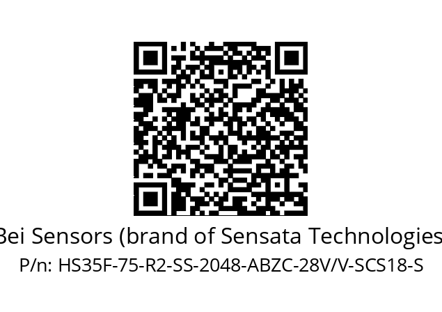   Bei Sensors (brand of Sensata Technologies) HS35F-75-R2-SS-2048-ABZC-28V/V-SCS18-S