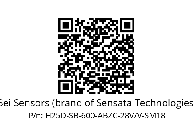   Bei Sensors (brand of Sensata Technologies) H25D-SB-600-ABZC-28V/V-SM18