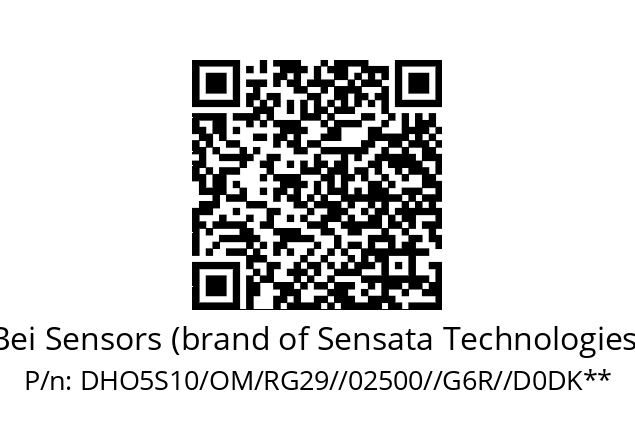   Bei Sensors (brand of Sensata Technologies) DHO5S10/OM/RG29//02500//G6R//D0DK**