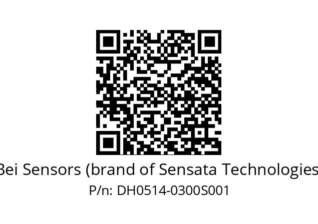  DHO5S14/OM/RG29//00300//G6R//**DK** Bei Sensors (brand of Sensata Technologies) DH0514-0300S001