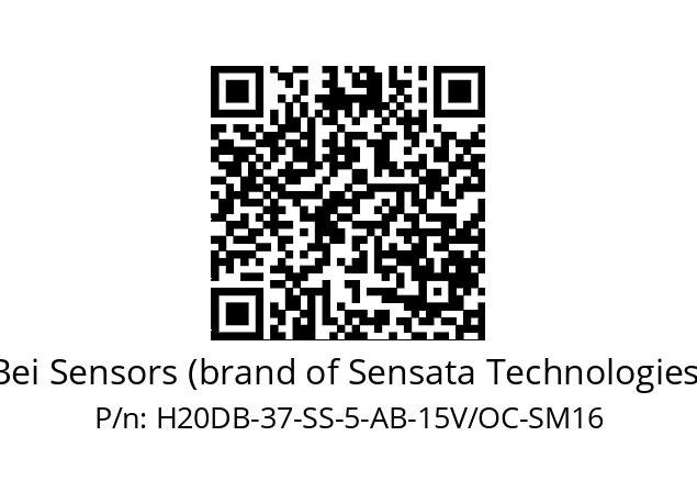   Bei Sensors (brand of Sensata Technologies) H20DB-37-SS-5-AB-15V/OC-SM16