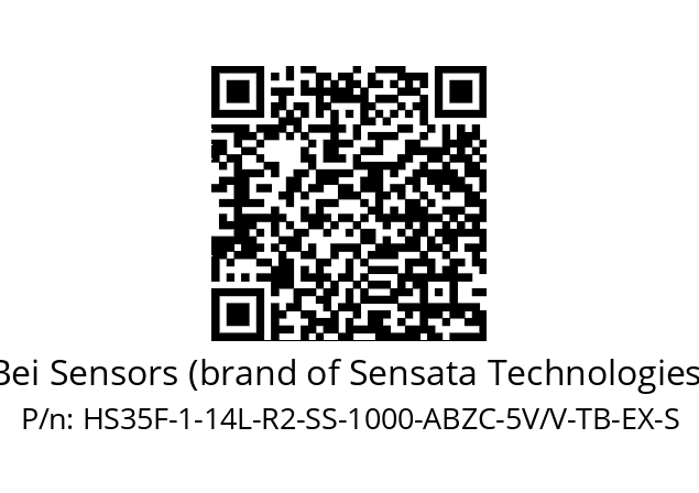   Bei Sensors (brand of Sensata Technologies) HS35F-1-14L-R2-SS-1000-ABZC-5V/V-TB-EX-S