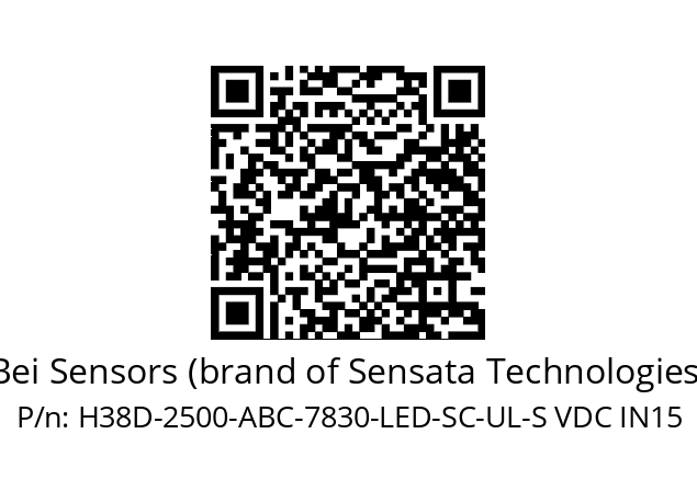   Bei Sensors (brand of Sensata Technologies) H38D-2500-ABC-7830-LED-SC-UL-S VDC IN15