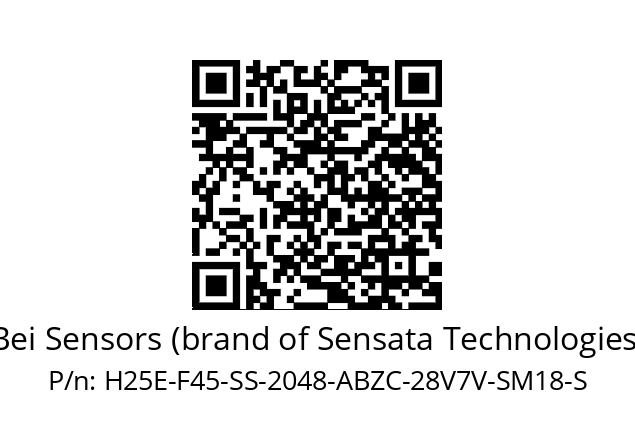   Bei Sensors (brand of Sensata Technologies) H25E-F45-SS-2048-ABZC-28V7V-SM18-S