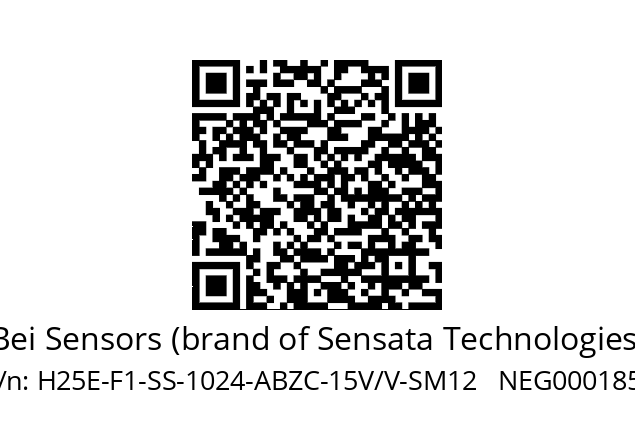   Bei Sensors (brand of Sensata Technologies) H25E-F1-SS-1024-ABZC-15V/V-SM12   NEG0001857