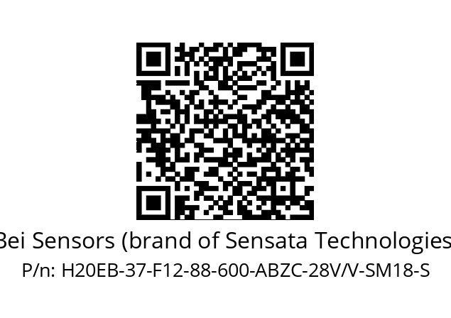   Bei Sensors (brand of Sensata Technologies) H20EB-37-F12-88-600-ABZC-28V/V-SM18-S