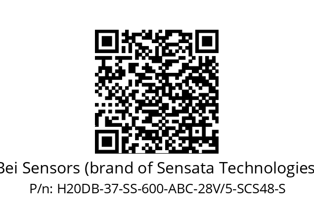   Bei Sensors (brand of Sensata Technologies) H20DB-37-SS-600-ABC-28V/5-SCS48-S