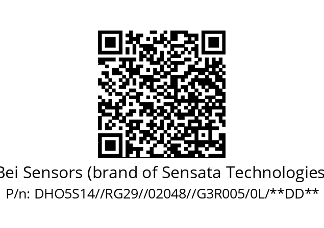   Bei Sensors (brand of Sensata Technologies) DHO5S14//RG29//02048//G3R005/0L/**DD**