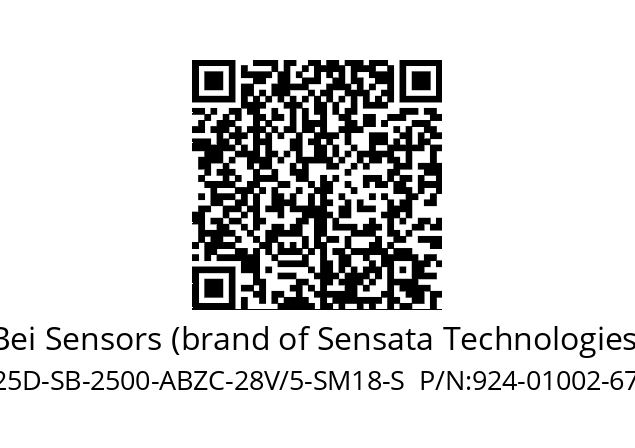   Bei Sensors (brand of Sensata Technologies) NEG0001683  H25D-SB-2500-ABZC-28V/5-SM18-S  P/N:924-01002-6732  Gewicht: 0500KG